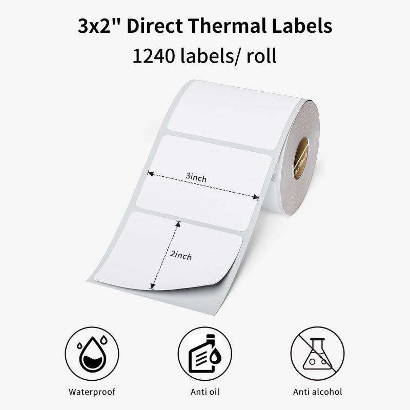 Phomemo 3“ x 2” 1240PCS Direct Thermal Shipping Labels