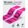 Phomemo 4¡±x6¡° Fanfold Direct Thermal Shipping Label (500 Labels) | Rose Red  can keep 3 years