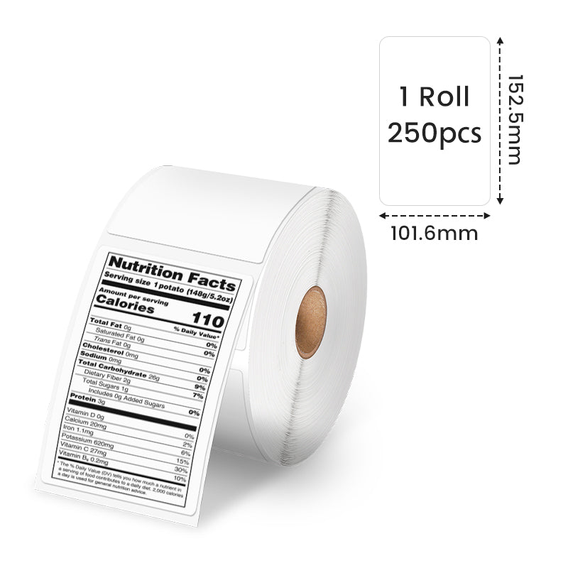 Phomemo 4¡±x 6'' Sticker Label for Shipping Label (250 Labels/Roll)