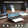 Stampante termica A4 Phomemo M834, stampante A4 mobile per viaggi, ufficio, scuola e casa, compatibile con smartphone e computer, stampante portatile con custodia da trasporto e 4 rotoli di carta termica